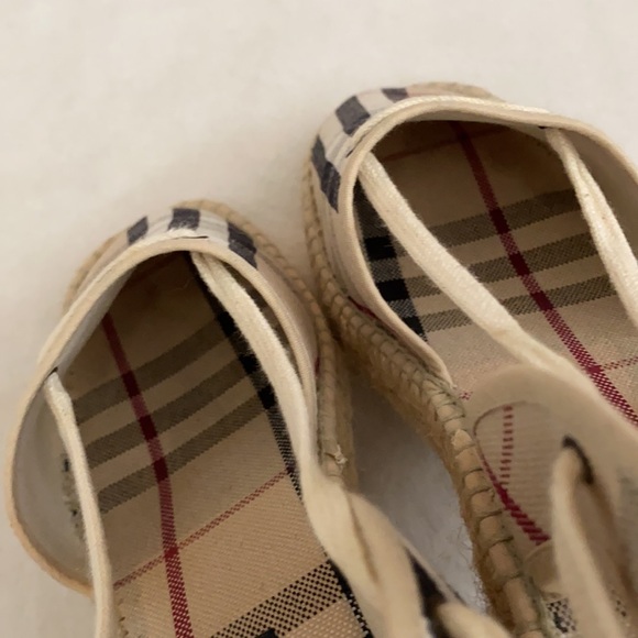 Burberry | Nova Check Canvas Closed Toe Tie Slingback Espadrilles EU 39/US 9 - Picture 10 of 14
